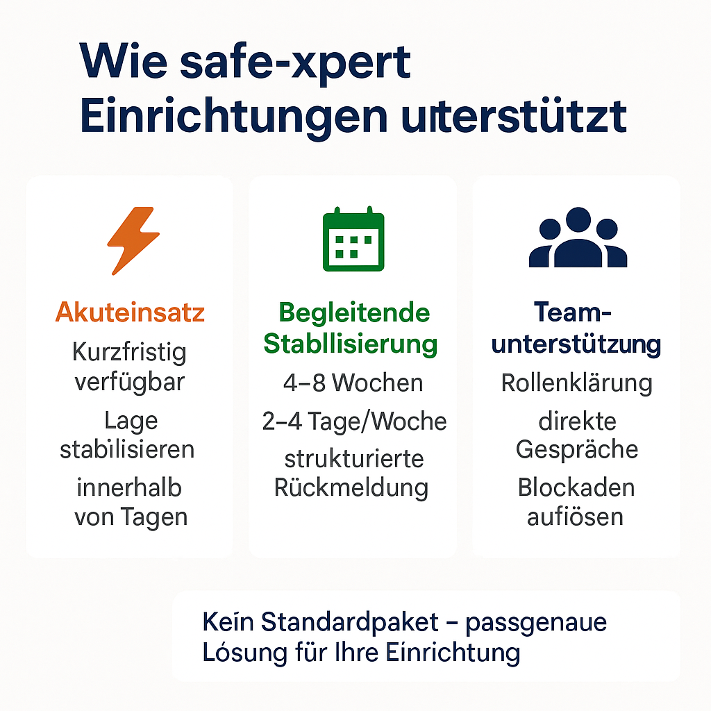 Infografik: 3 Einsatzformen von safe-xpert im Überblick