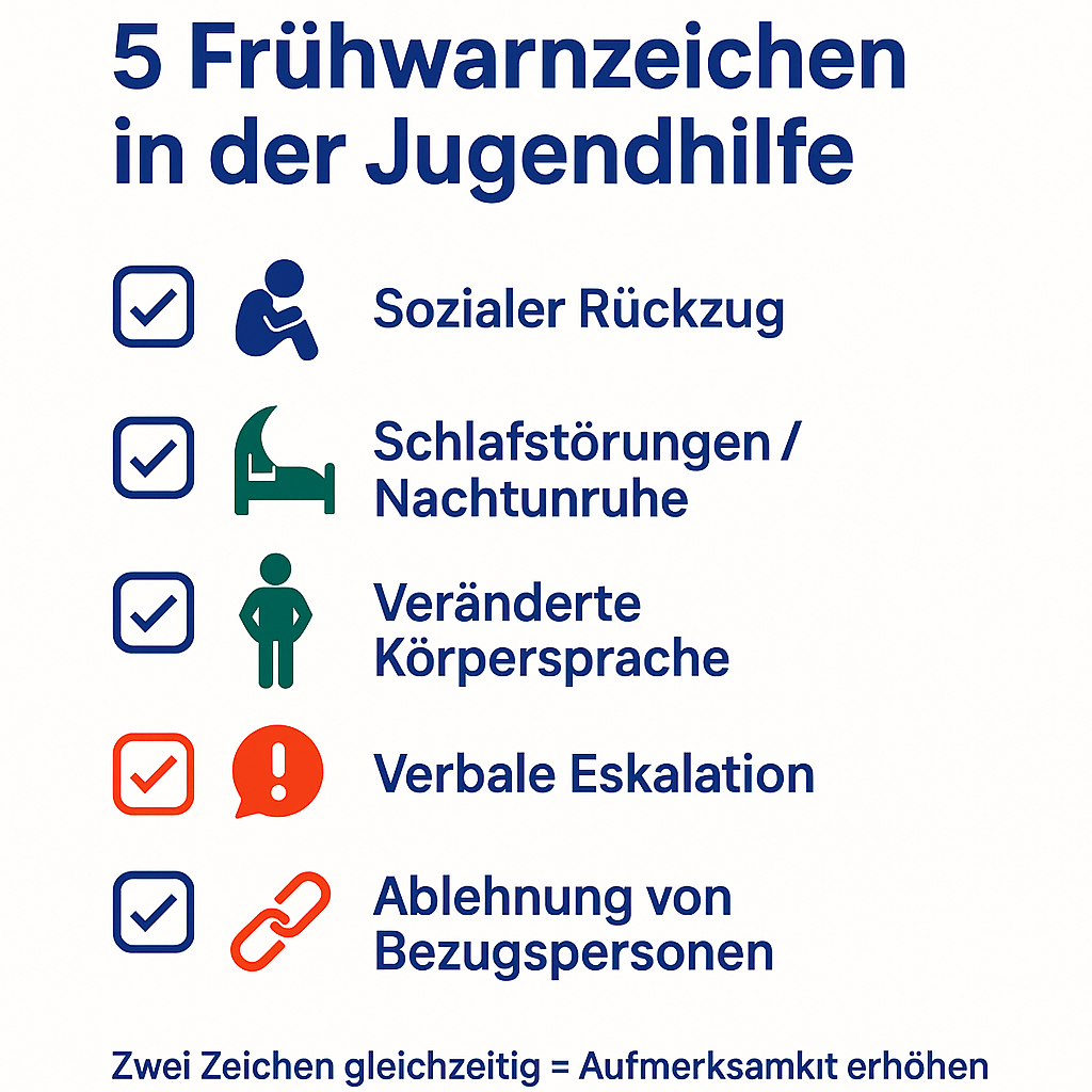 Infografik: 5 Frühwarnzeichen in der Jugendhilfe
