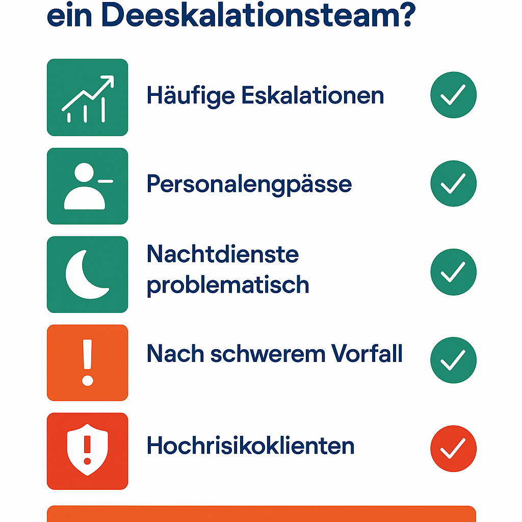 Infografik: Wann braucht eine Einrichtung ein Deeskalationsteam?